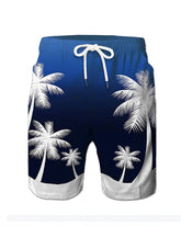 Beach Quick-drying Fabric White Coconut Tree Swimming Trunks Big & Tall Men's